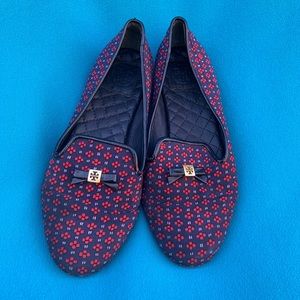 Tory Burch Navy/Red Cayley Chandra Loafer size 7